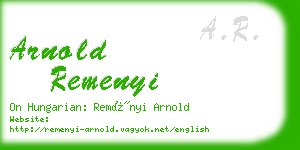 arnold remenyi business card